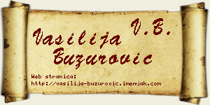 Vasilija Buzurović vizit kartica